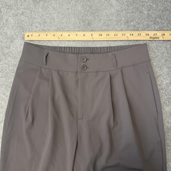 Halara Pants Womens Large Gray/Brown Regular Pleat Front Elastic Waist Straight - Picture 6 of 11